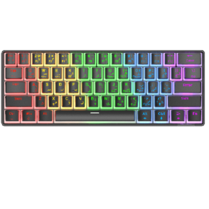 Spark Gaming SPK61 Arabic/English Mechanical Gaming Keyboard With Pudding Keycap Blue Switches