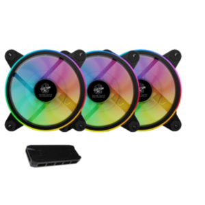 Custom PC "Hurrican ARGB Fan Kit" 3*120mm ARGB Fans Motherboard Sync + ARGB + Fan Controller Hub With Remote