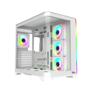 TM Mid Tower Computer Case (7*120mm ARGB Fans) - White
