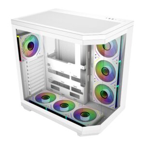FSP U580 ARGB Computer Case (7*120mm ARGB Fans) - White