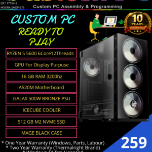 Home/Office Computer Build #2 Ryzen 5 5600/GT730 (Contact Us To Customize)