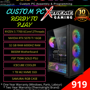 Gaming Computer Build #2 Ryzen 7 7700/RTX 5070 Ti 16GB (Contact Us To Customize)