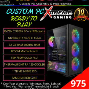 Gaming Computer Build #3 Ryzen 7 9700x/RTX 5070 Ti 16GB (Contact Us To Customize)