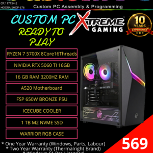 Gaming Computer Build #4 Ryzen 7 5700x/RTX 5060Ti 16GB (Contact Us To Customize)