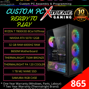 Gaming Computer Build #7 Ryzen 7 7800x3d/RTX 5070 12GB (Contact Us To Customize)